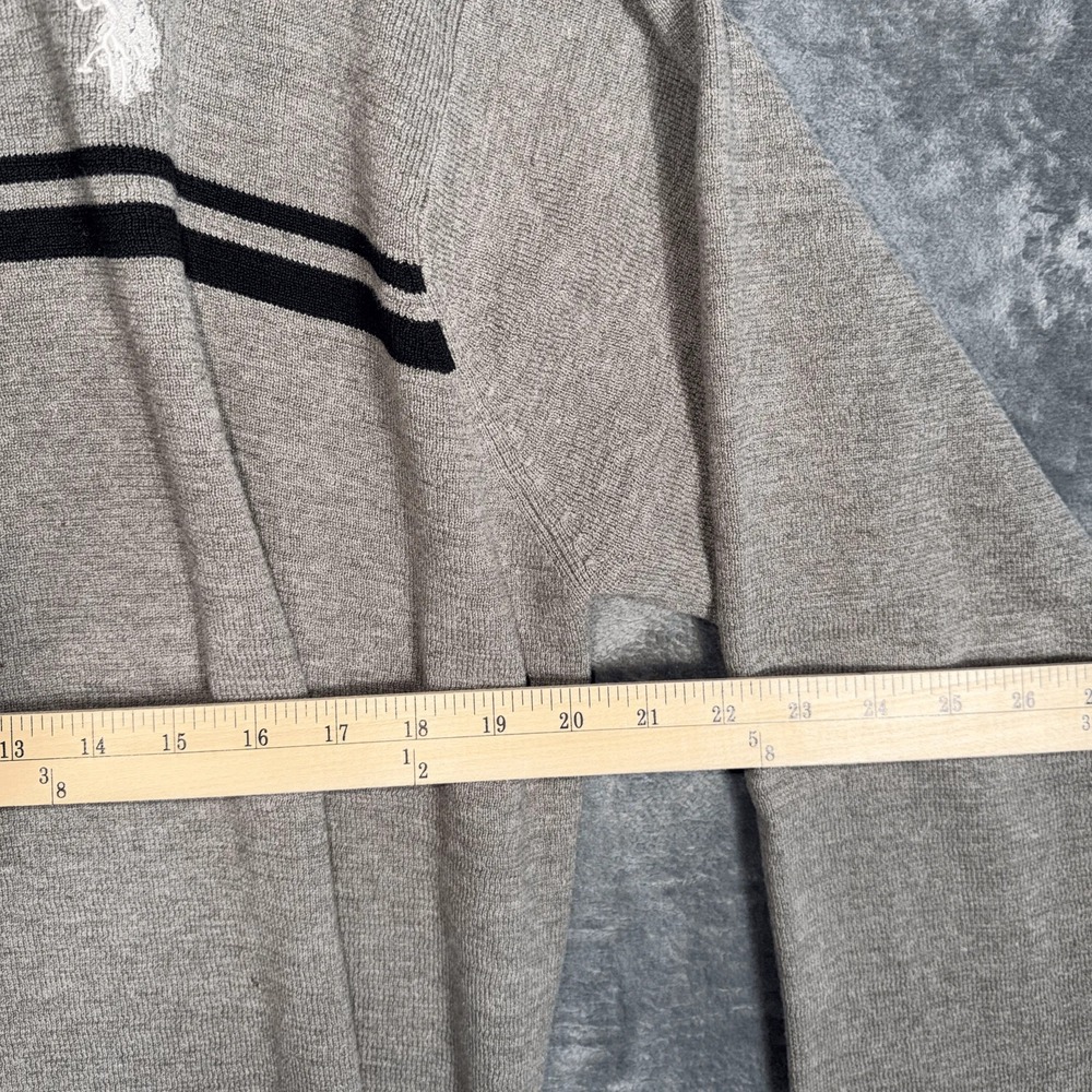 U.S. Polo Assn. Mens Sweater XXL Gray Striped Pullover Crewneck Knit - Picture 5 of 7